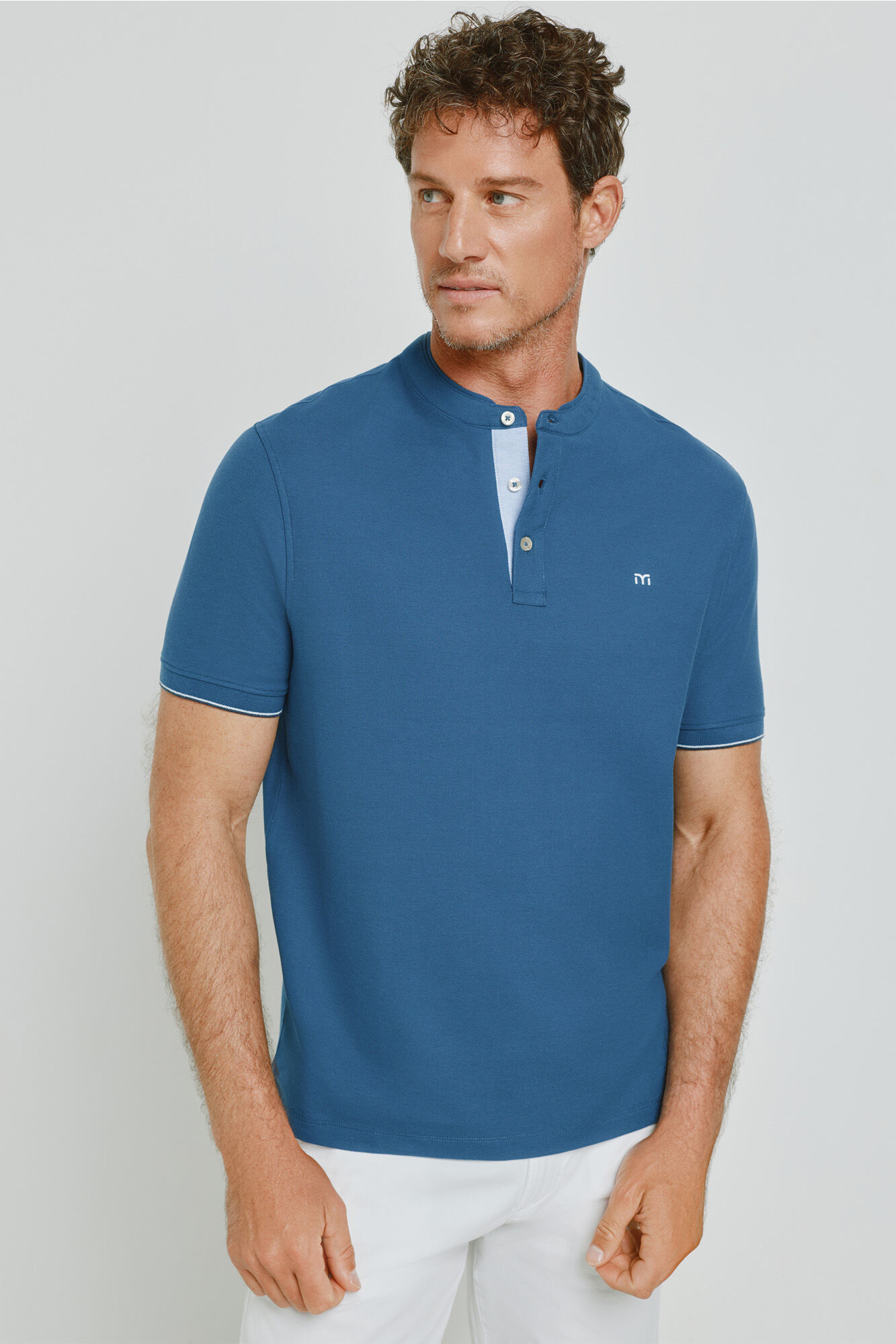 Milano Polo de manga corta cuello mao