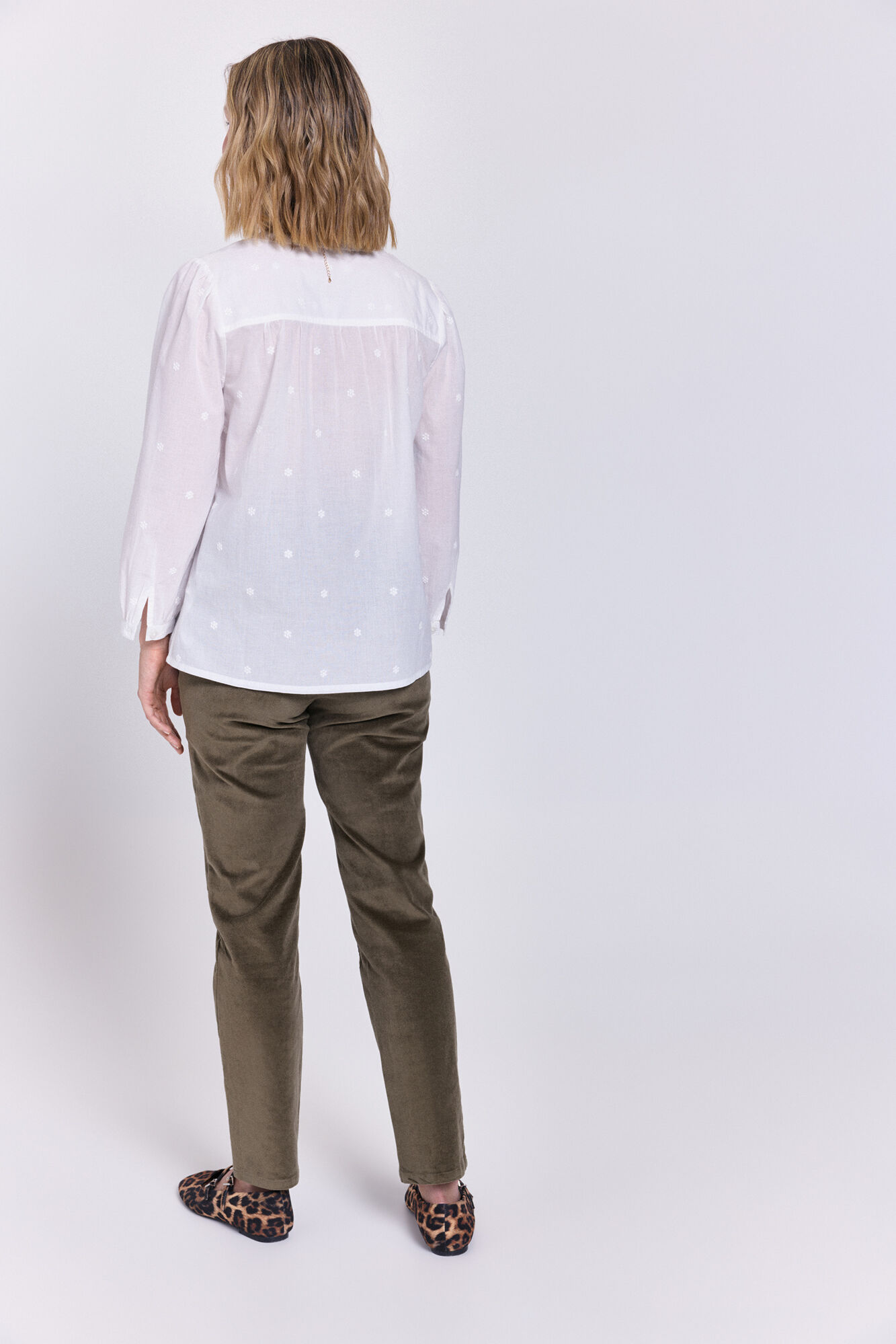 Milano Blusa de margaritas fluidas Blanco