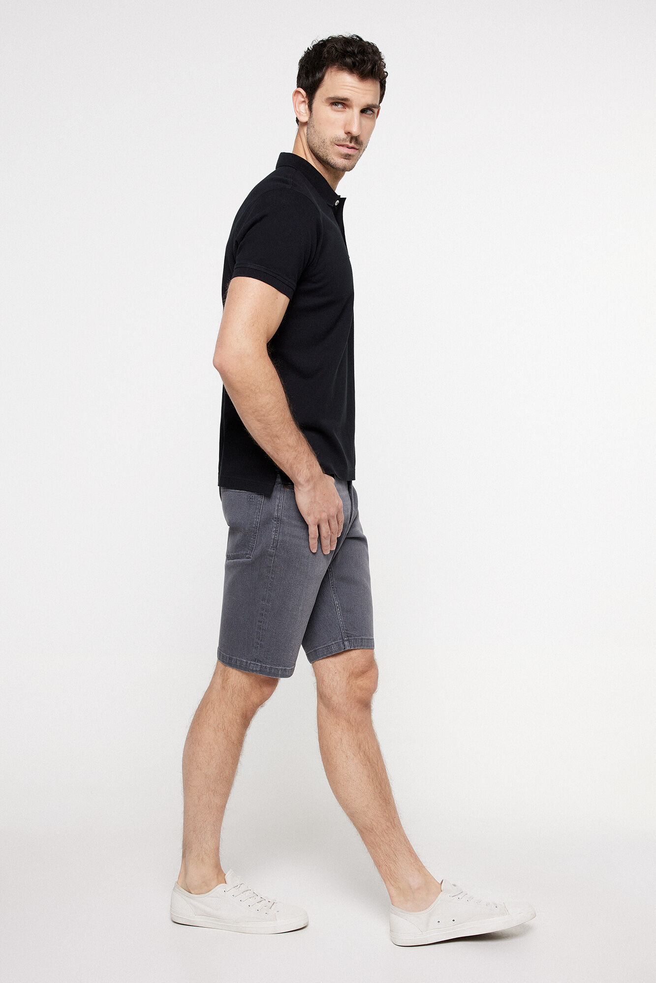 Pedro del Hierro Bermuda Denim Slim Gris