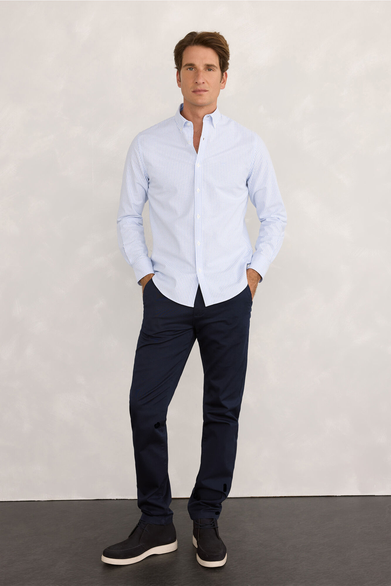 Milano Camisa deportiva a rayas  Azul Claro