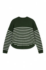 Milano Su&eacute;ter de rayas cuello redondo Verde