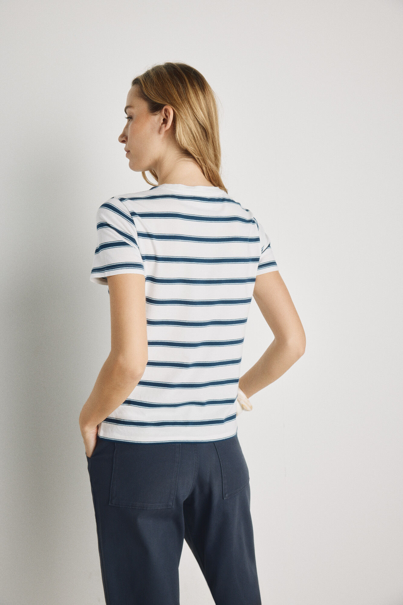 Milano Playera de rayas manga corta Navy