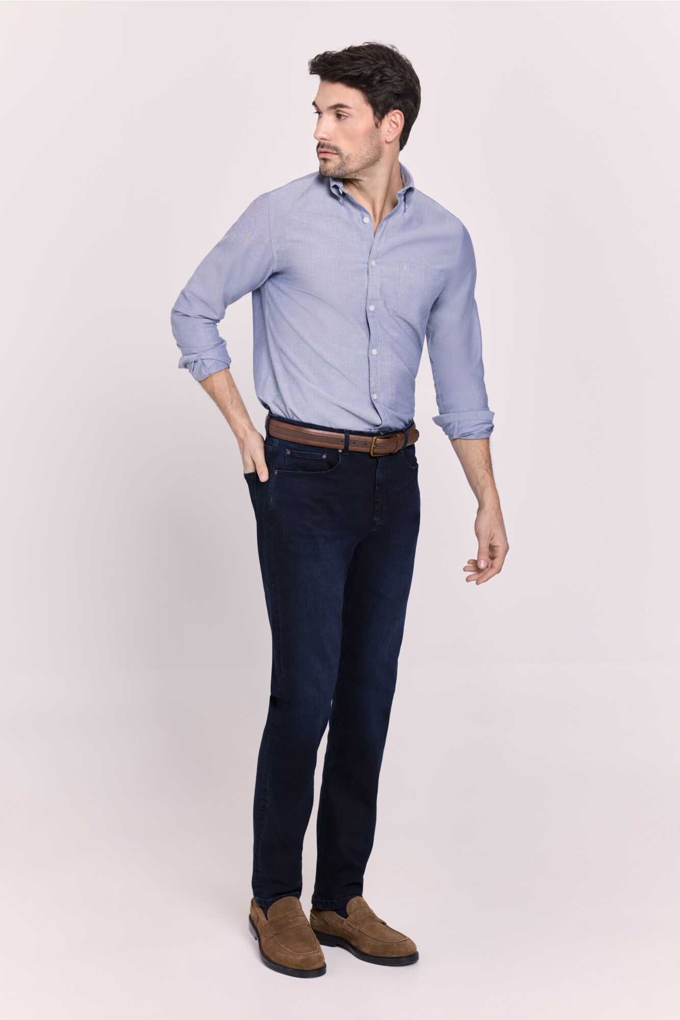 Milano Pantal&oacute;n regular fit de mezclilla Navy