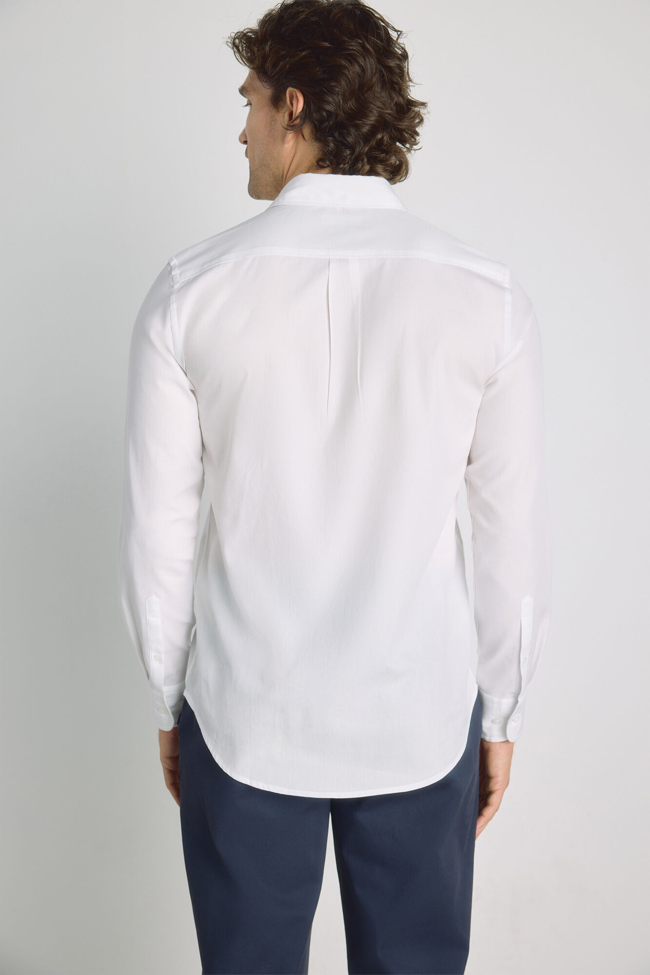 Milano Camisa lisa de manga larga Blanco