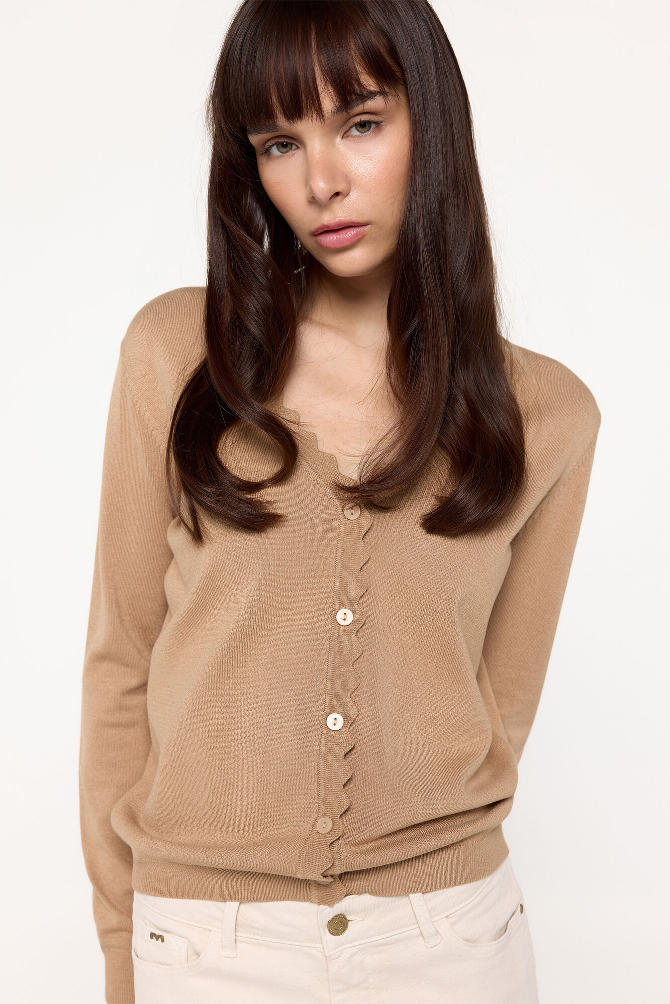 Milano Cardigan de punto de viscosa con detalle ondas