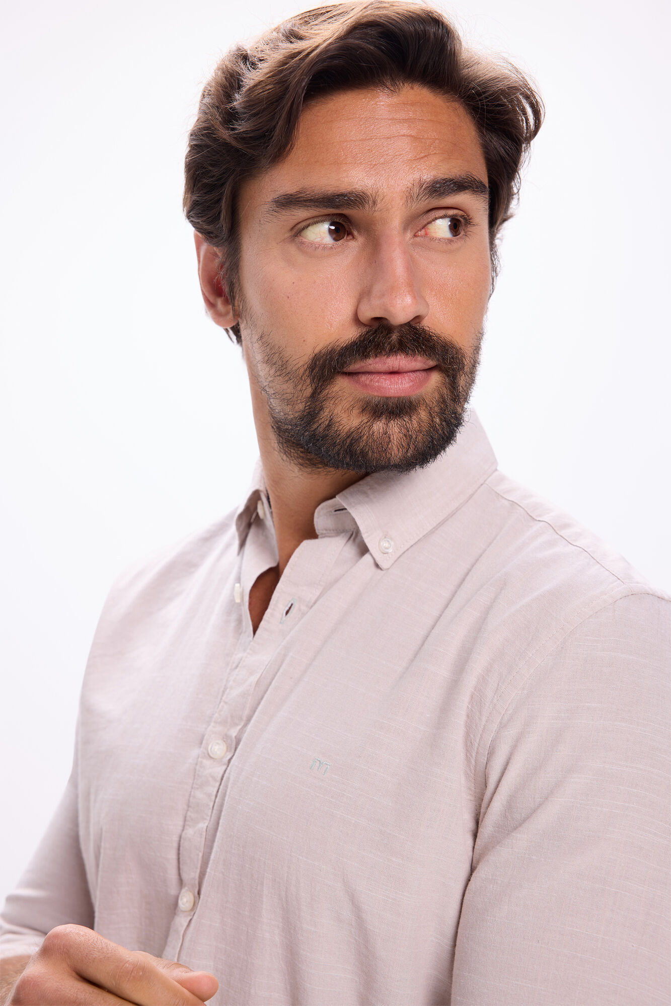 Milano Camisa Slub Lisa Beige