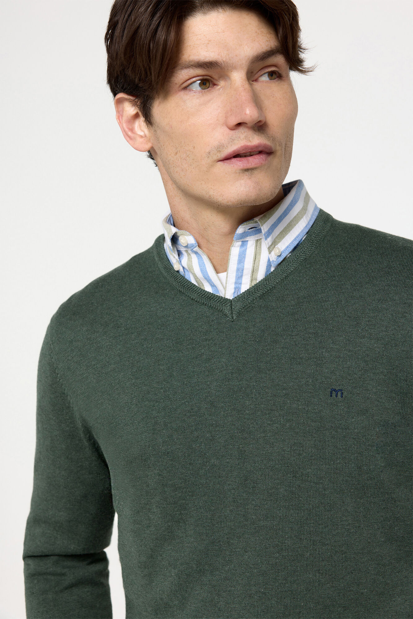 Milano Jersey Patch Cuello Pico Verde