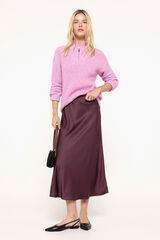 Milano Jersey cuello alto cremallera Morado/Lila