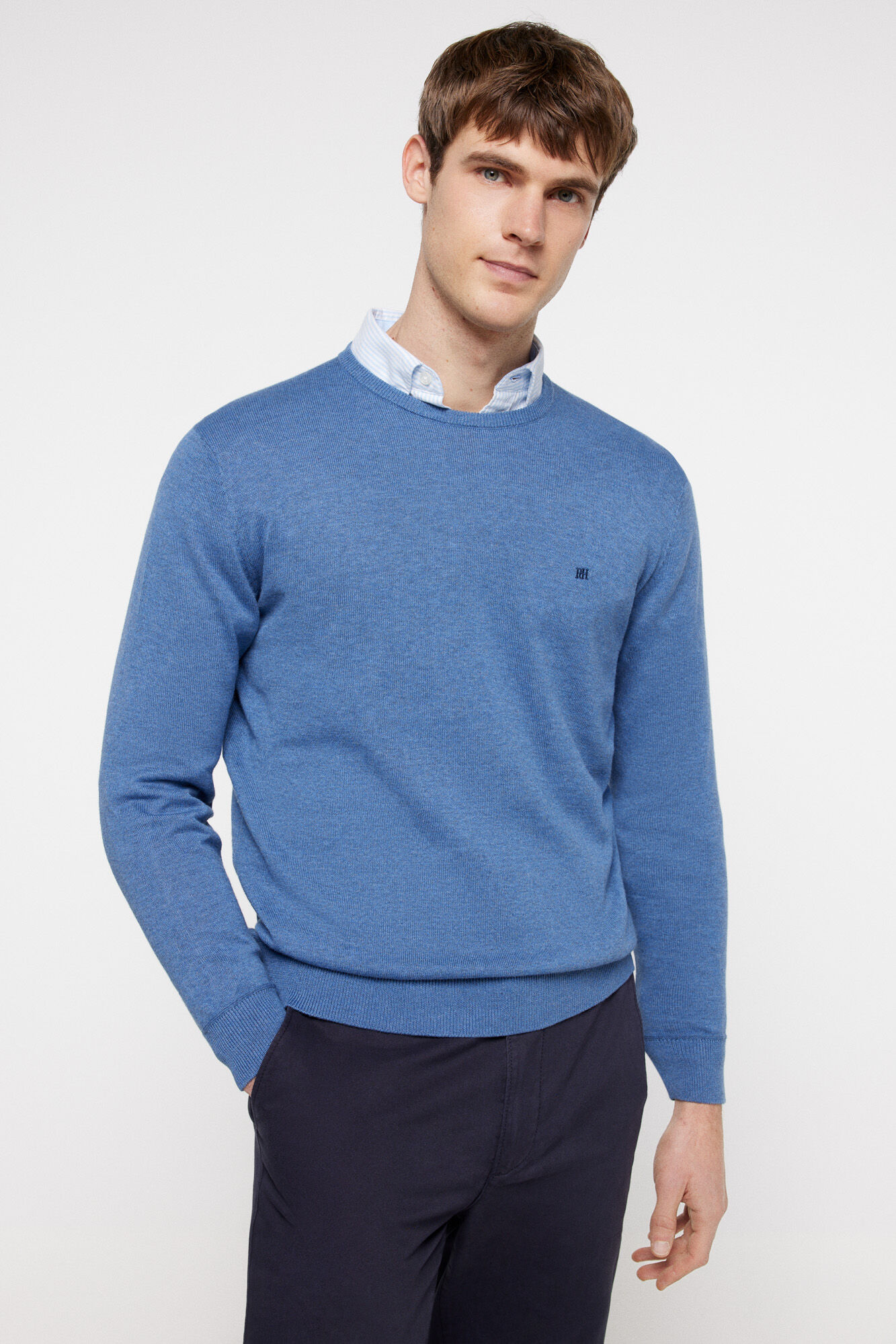 Pedro del Hierro Jersey b&aacute;sico cuello caja.