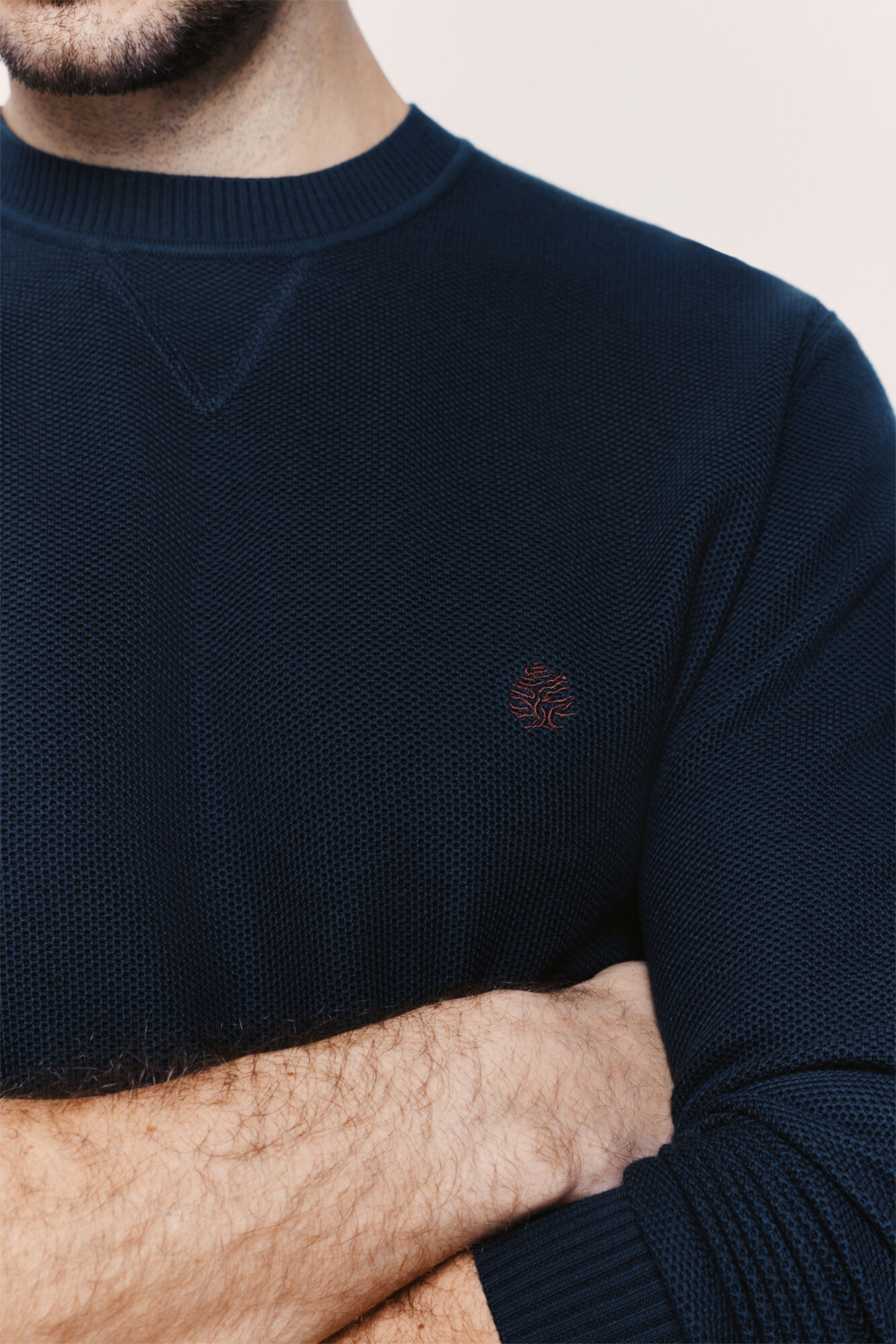 Springfield Su&eacute;ter cuello redondo ajustado Azul Oscuro