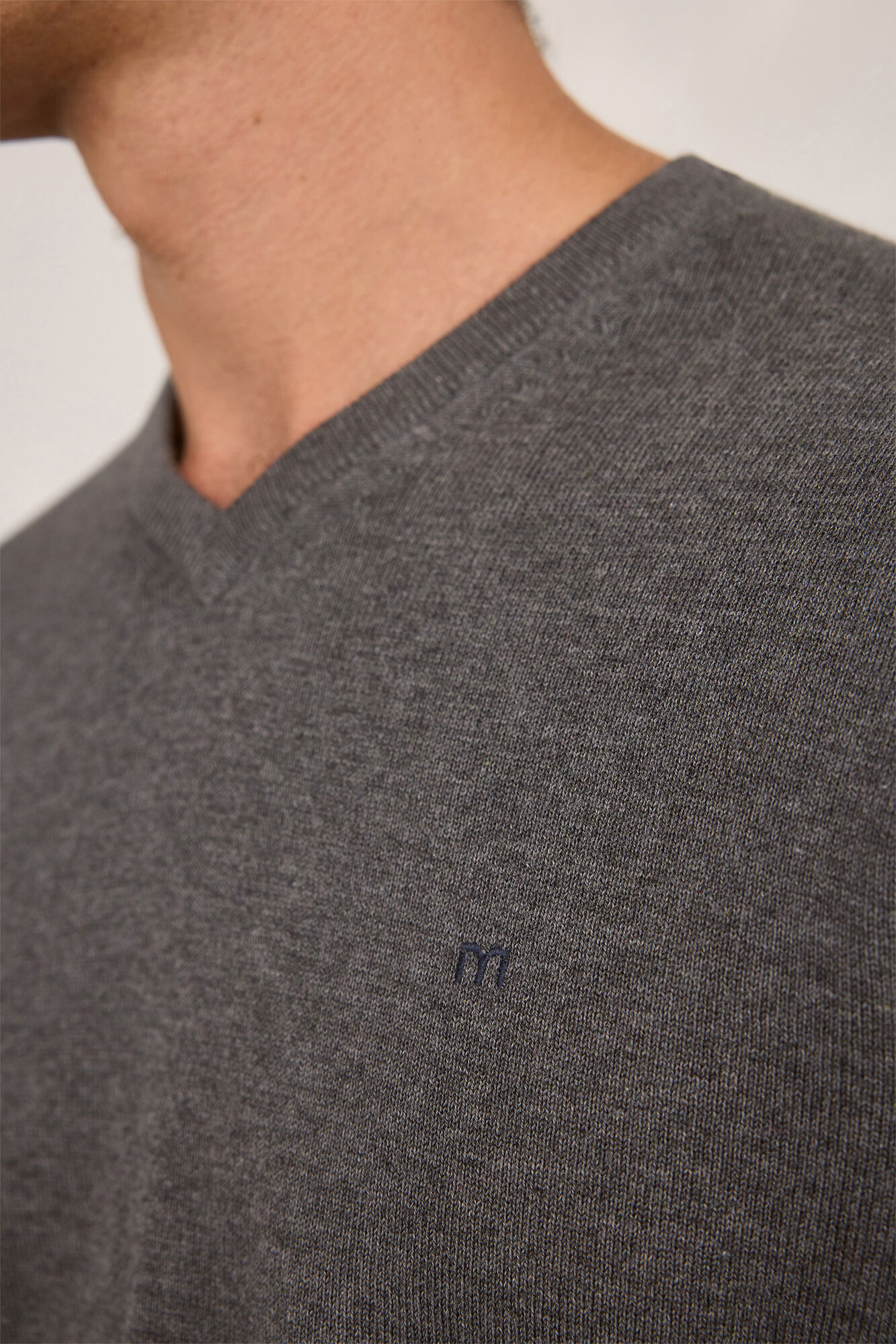 Milano Jersey b&aacute;sico en pico Gris Oscuro