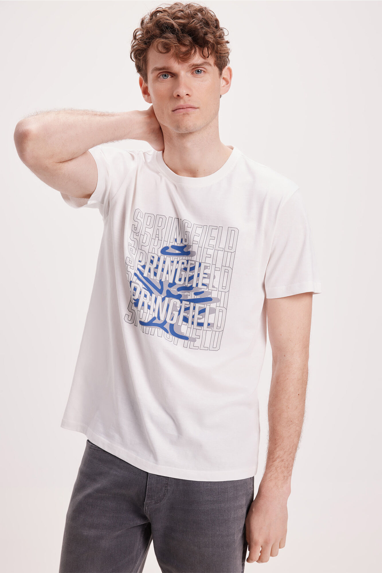 Springfield Camiseta SPF Estampada Blanco