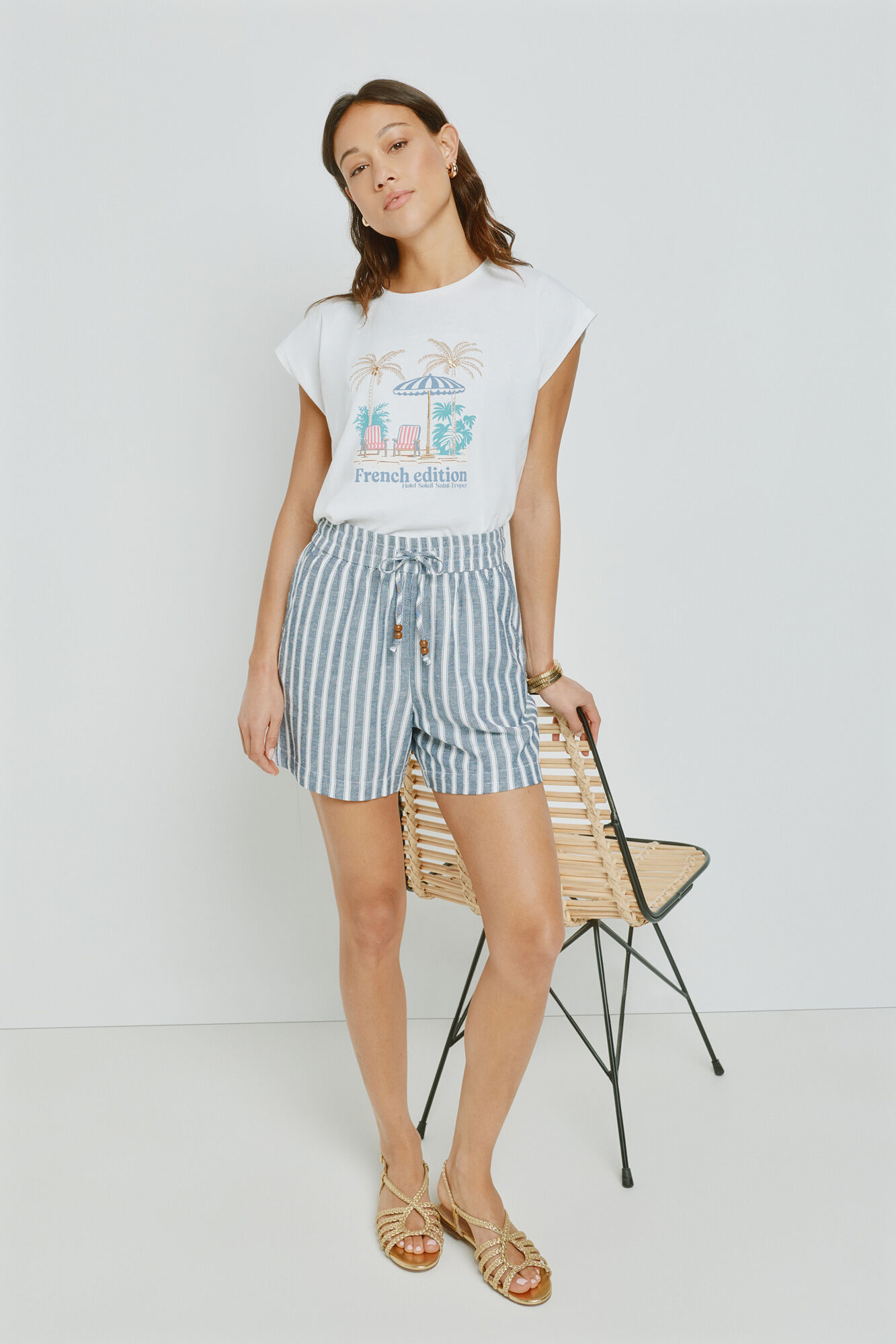 Milano Bermudas de rayas con cintura el&aacute;stica