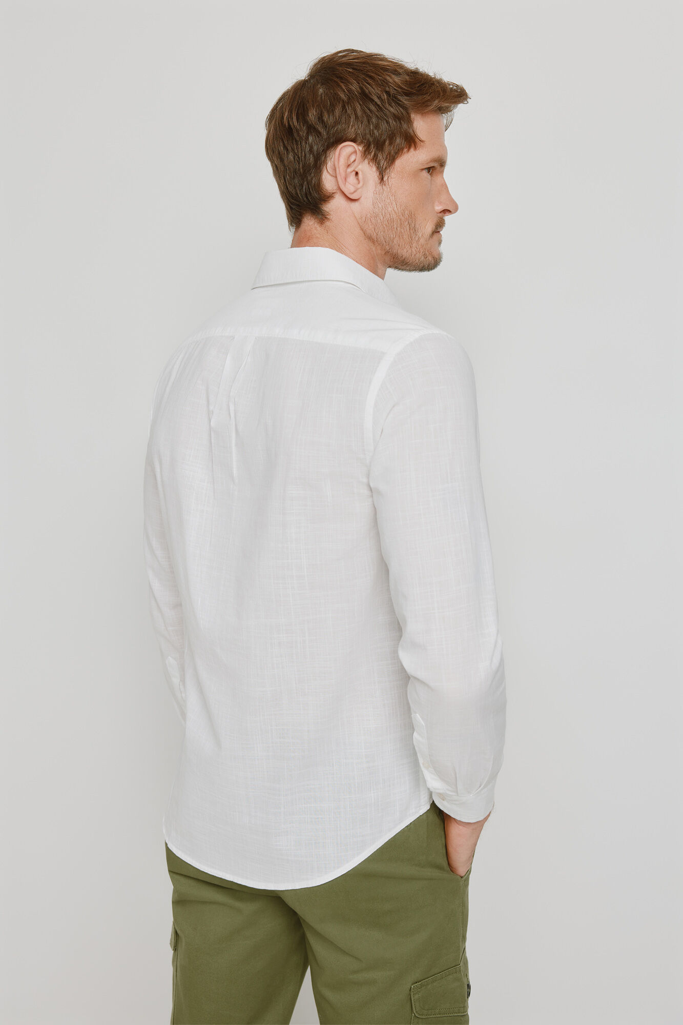 Milano Camisa lisa de manga larga Blanco