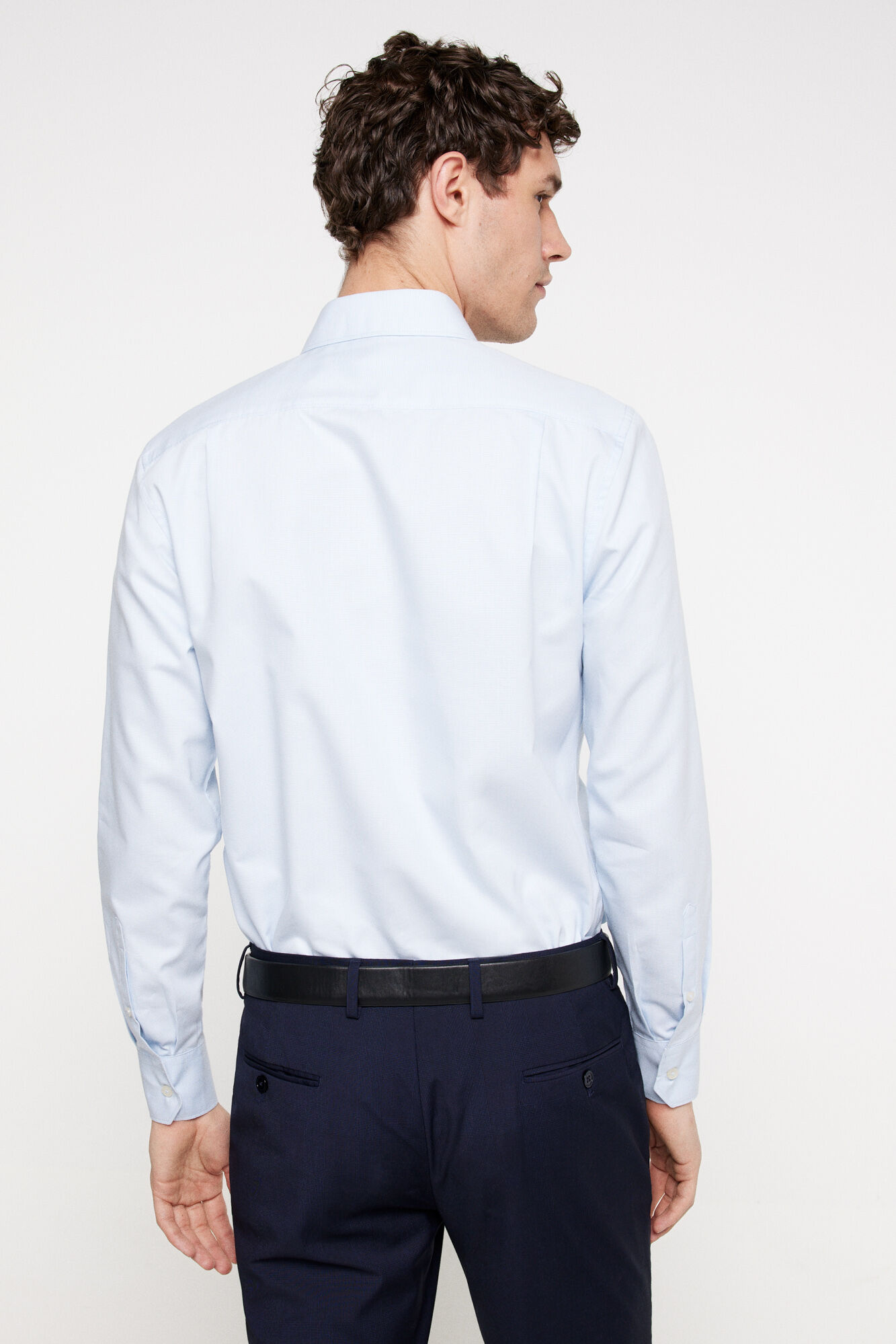 Milano Camisa de vestir microestructura. Azul
