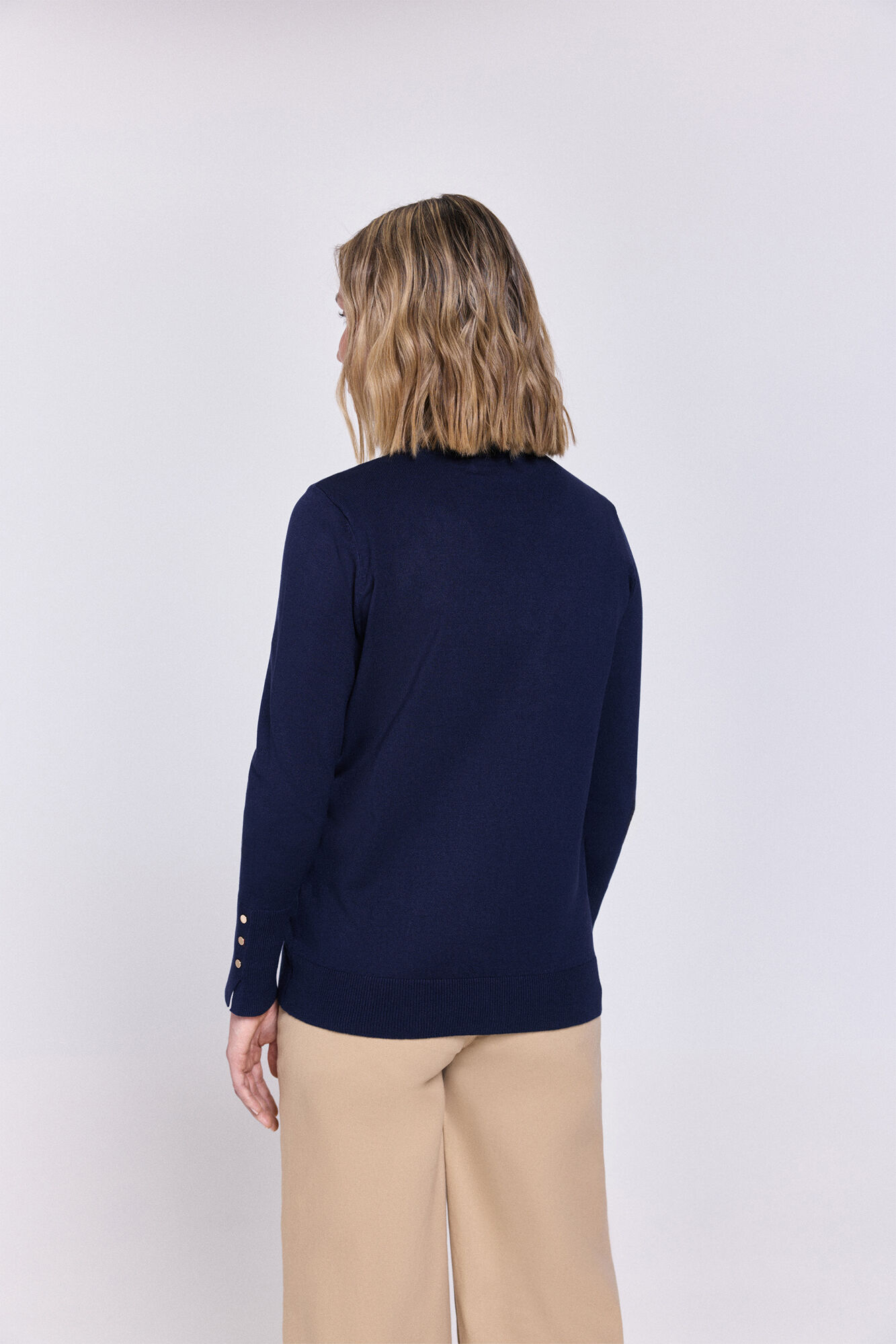Milano Jersey de cuello de viscosa Navy
