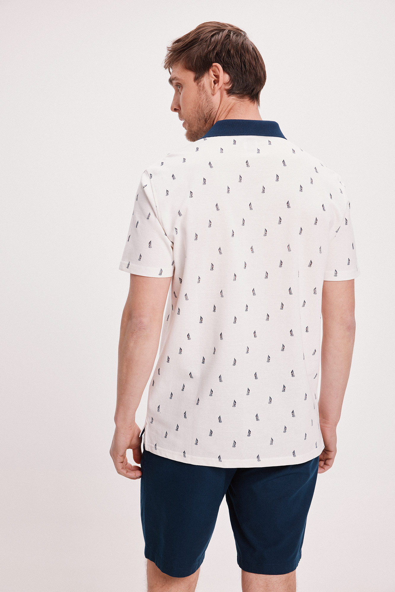 Milano Polo Estampado Blanco