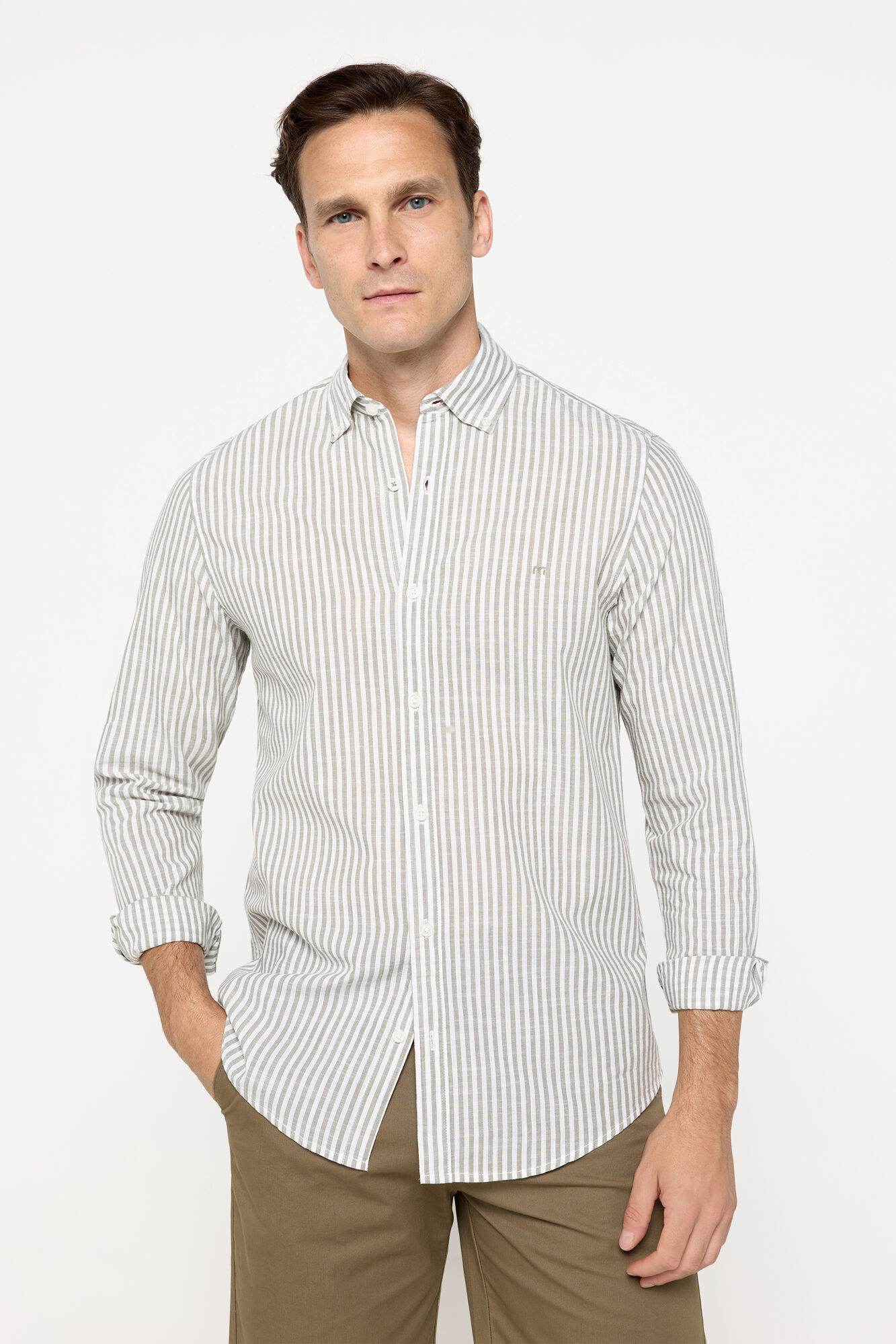 Milano Camisa slub rayas