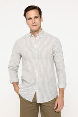 Milano Camisa slub rayas Verde