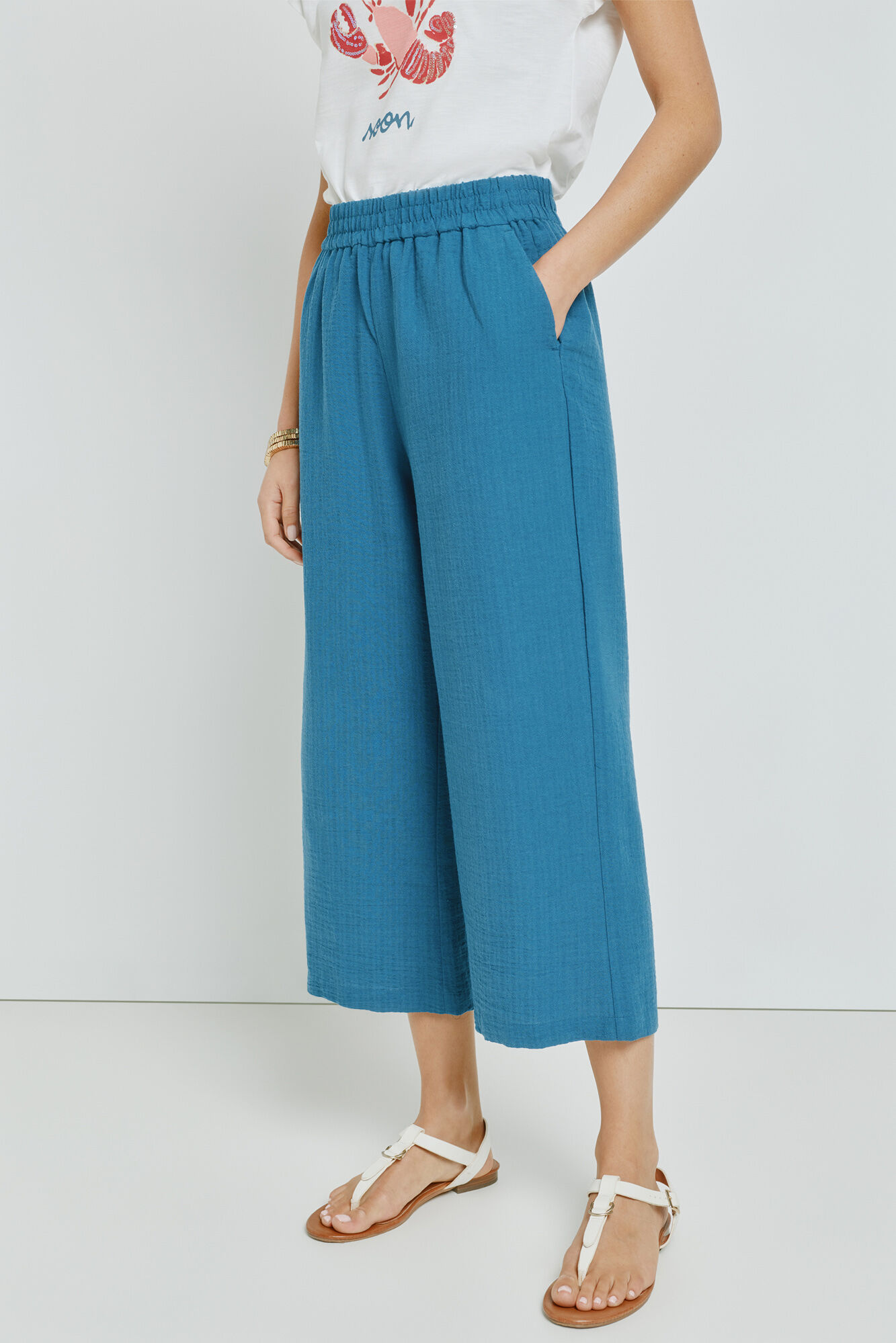 Milano Pantal&oacute;n liso con cintura el&aacute;stica