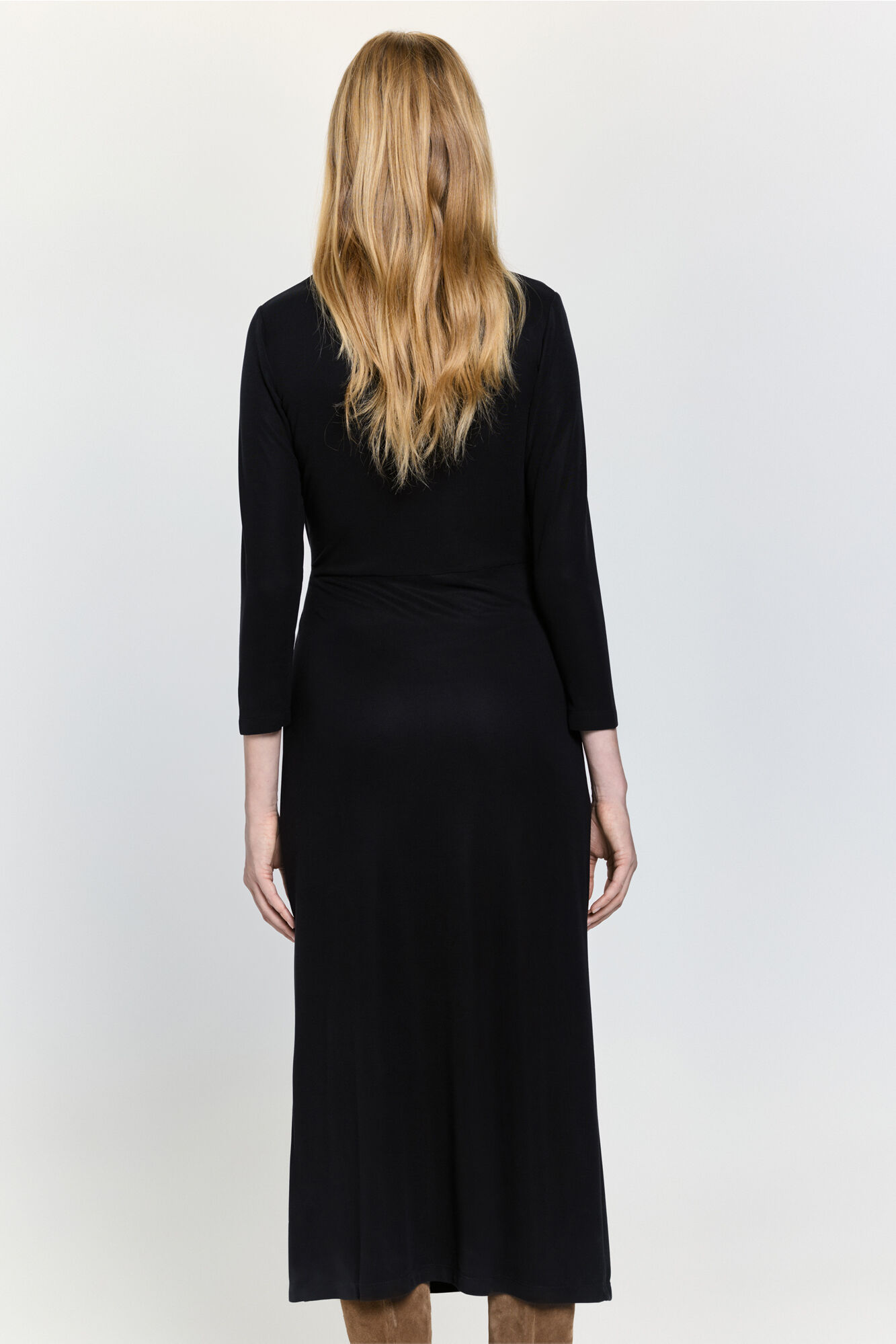 Milano Vestido midi con toques de melocot&oacute;n Negro