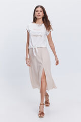 Milano Falda midi lino Beige