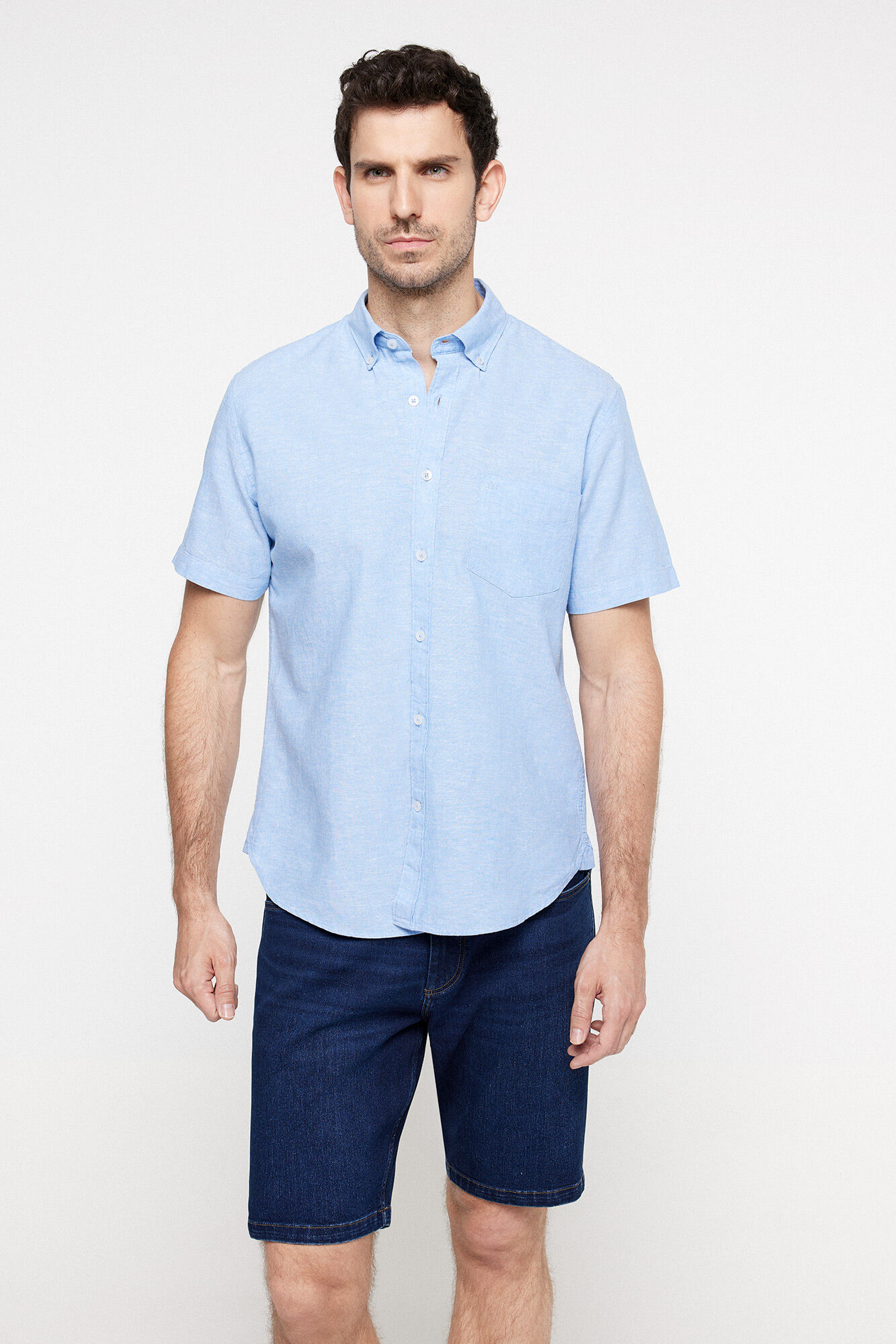 Pedro del Hierro Bermuda Denim Slim Azul