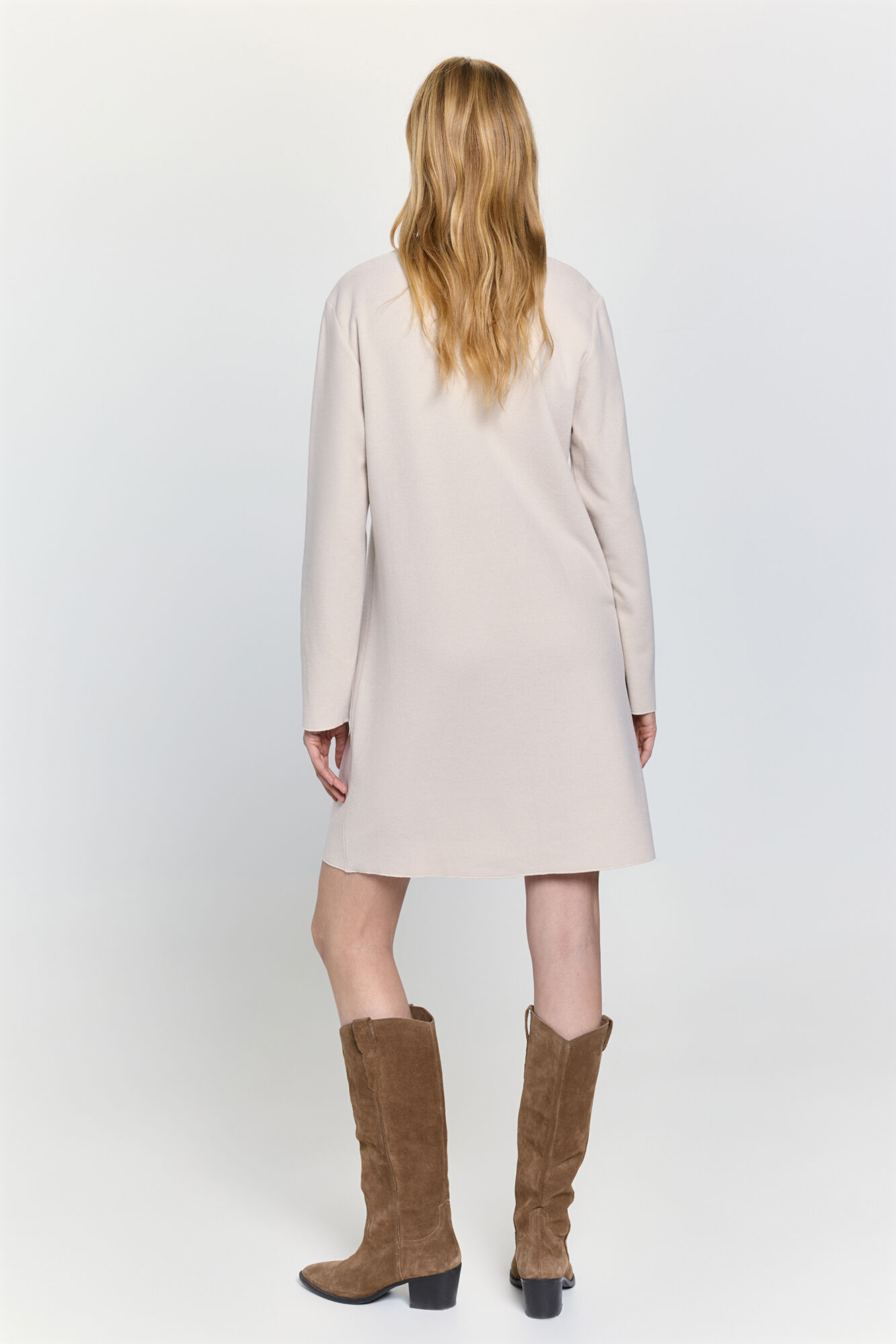 Milano Vestido b&aacute;sico de tejido de felpa Beige