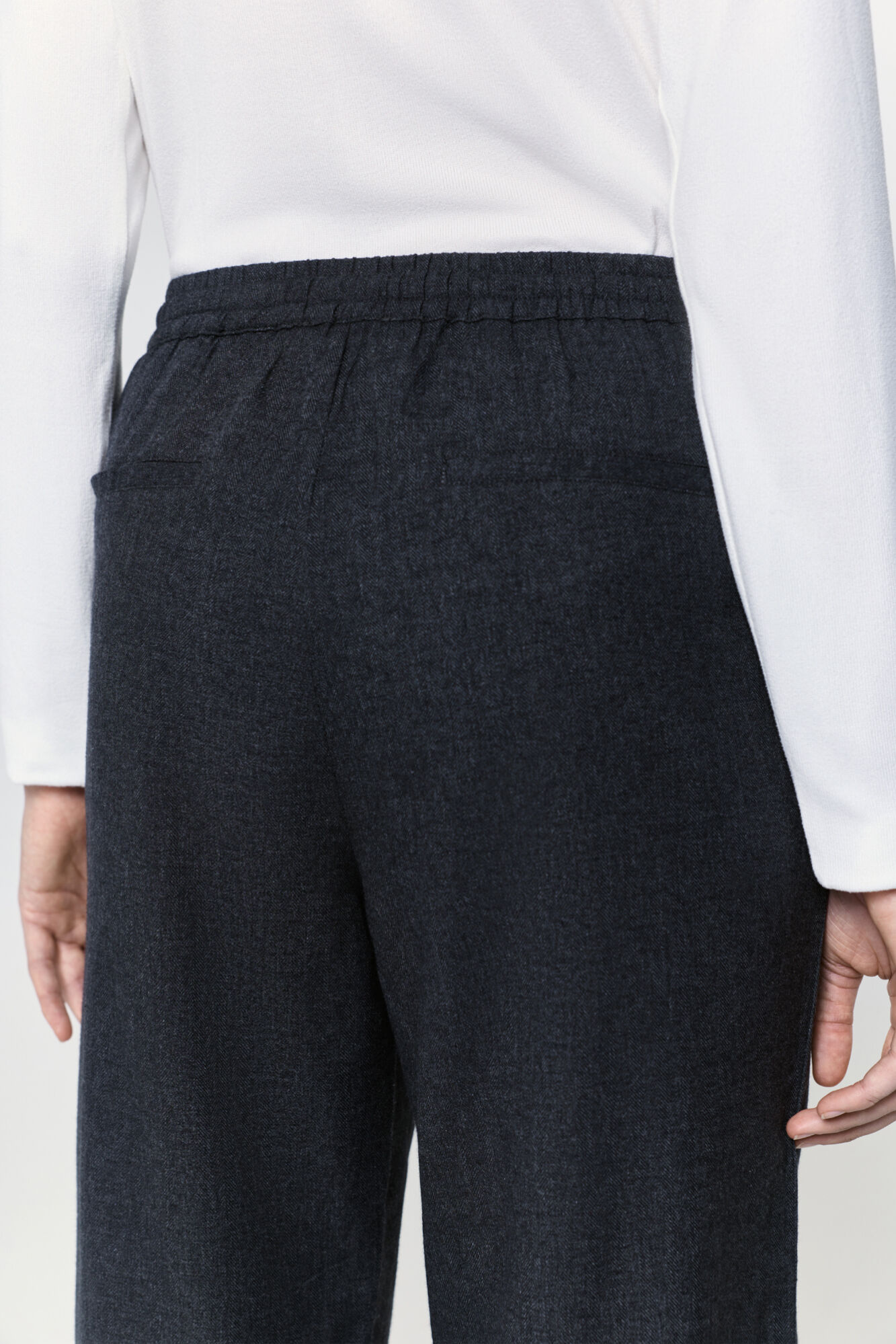 Milano Pantal&oacute;n de franela Negro