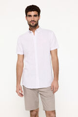 Pedro del Hierro Camisa Lino Micro Pata de Gallo Morado/Lila
