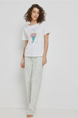 Milano Pijama estampada Blanco