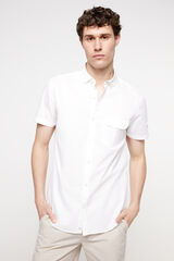 Milano Camisa popel&iacute;n lisa. Blanco