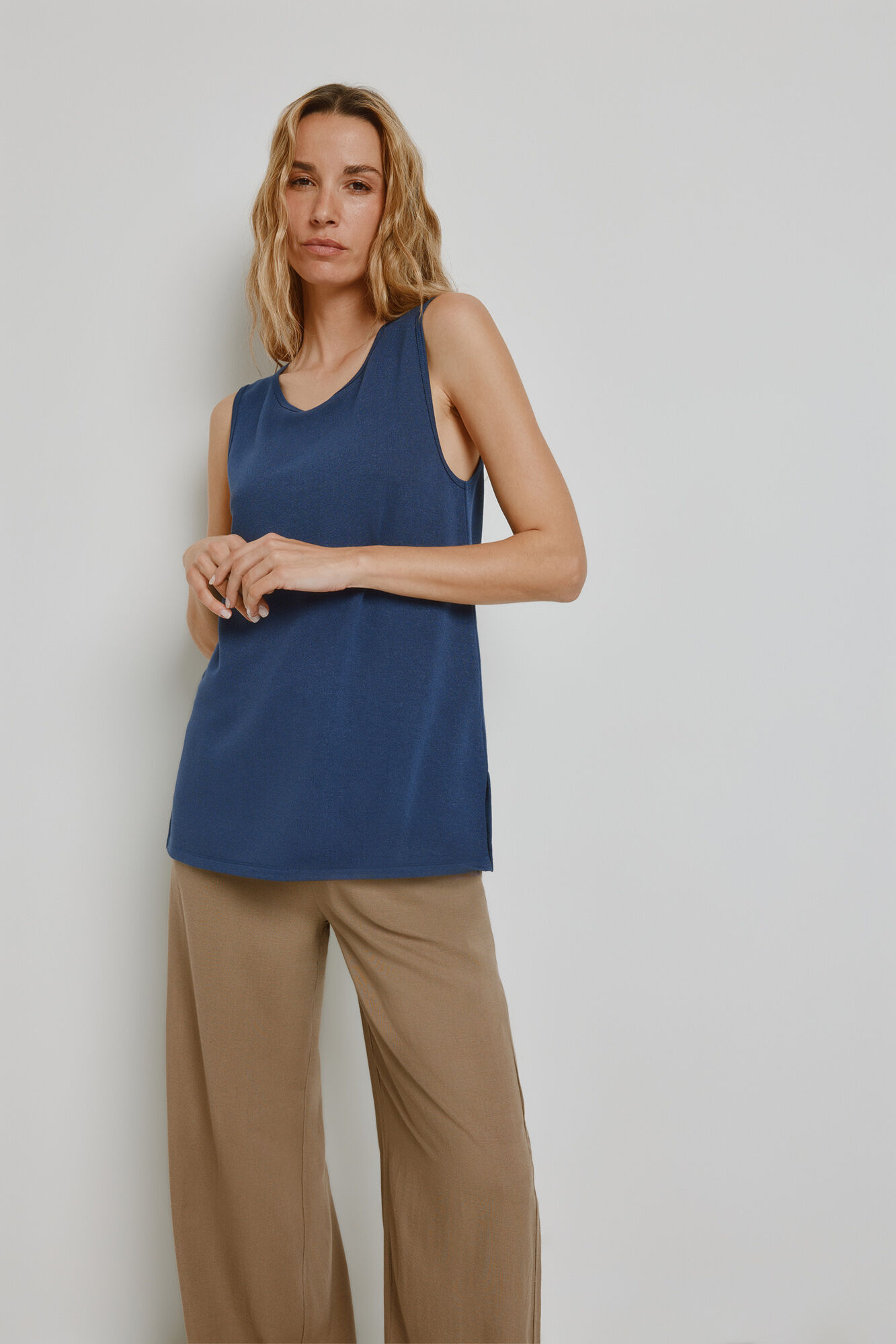 Milano Top cuello redondo Navy