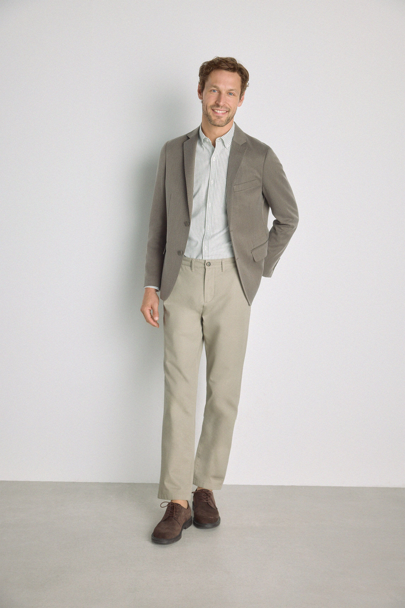 Milano Blazer de tejido de punto Kaki
