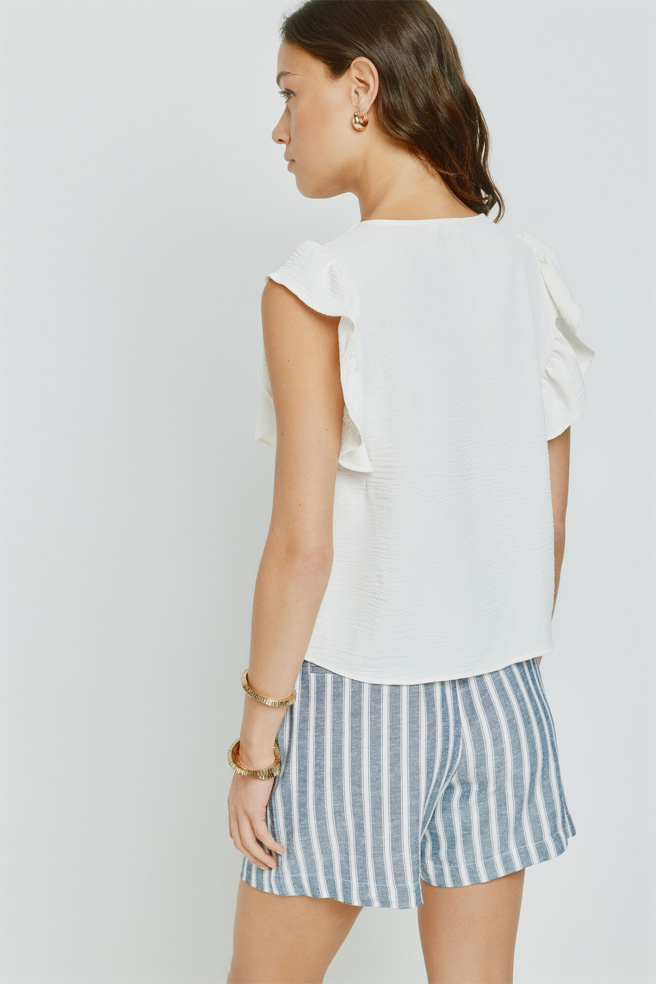 Milano Blusa con volantes Blanco