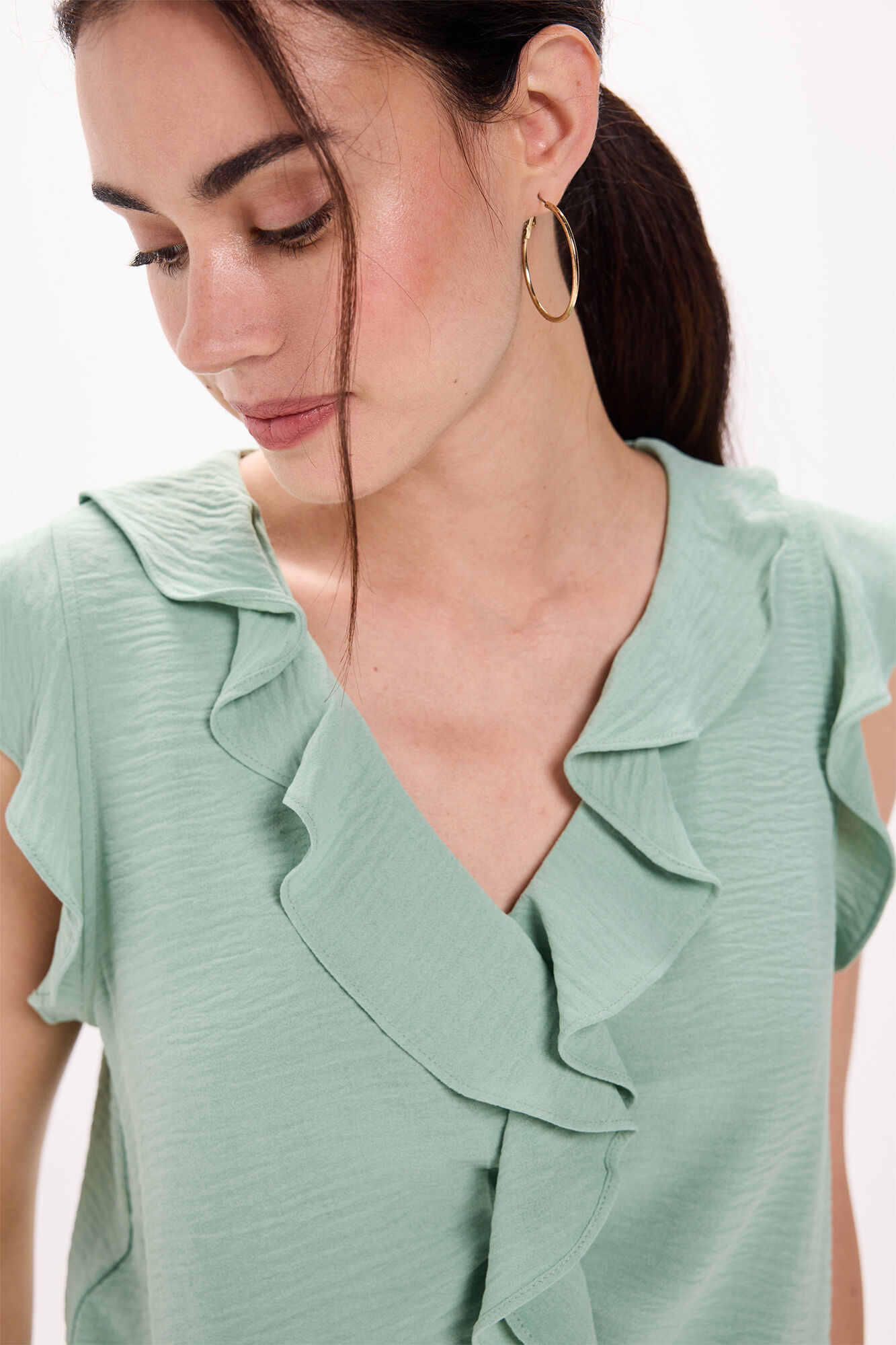 Milano Blusa fluida con volantes