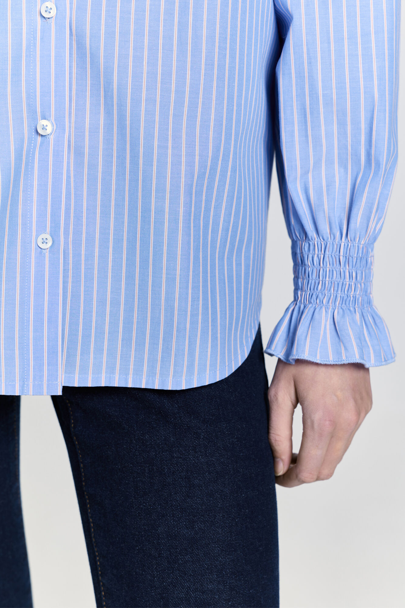 Milano Camisa con cuello con volante Azul