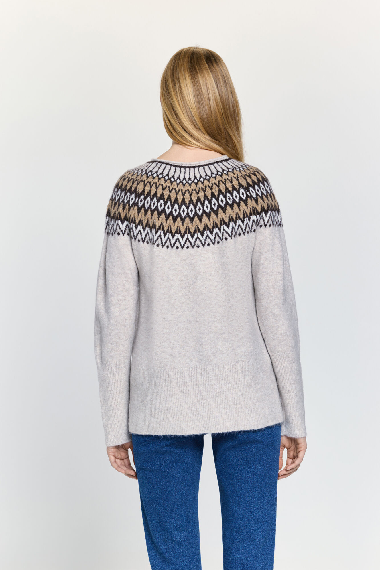 Milano Tejido jersey con cuello Beige/Camel
