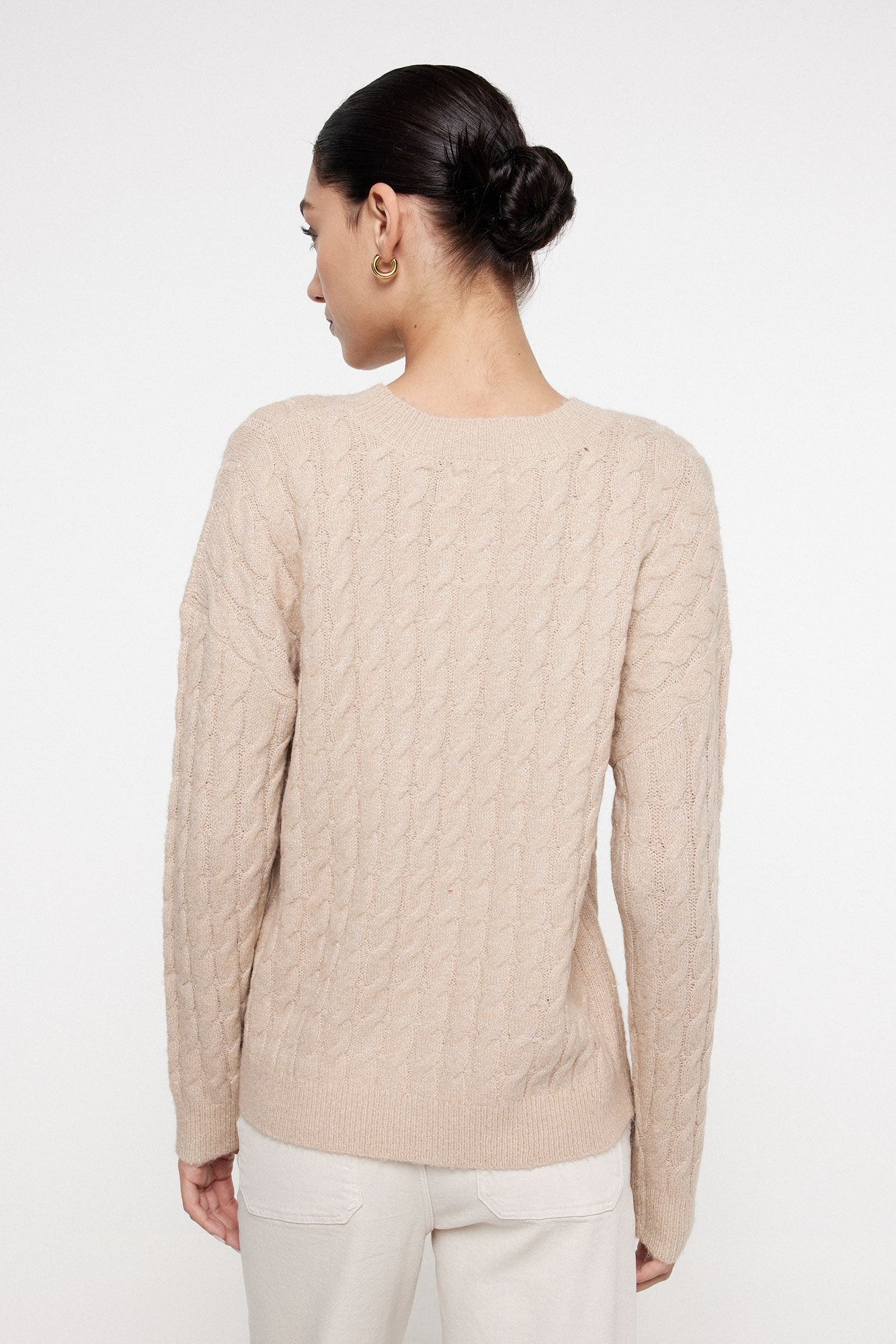 Milano Jersey de cable de l&uacute;rex Beige/Camel