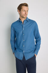 Milano Camisa lisa manga larga Azul
