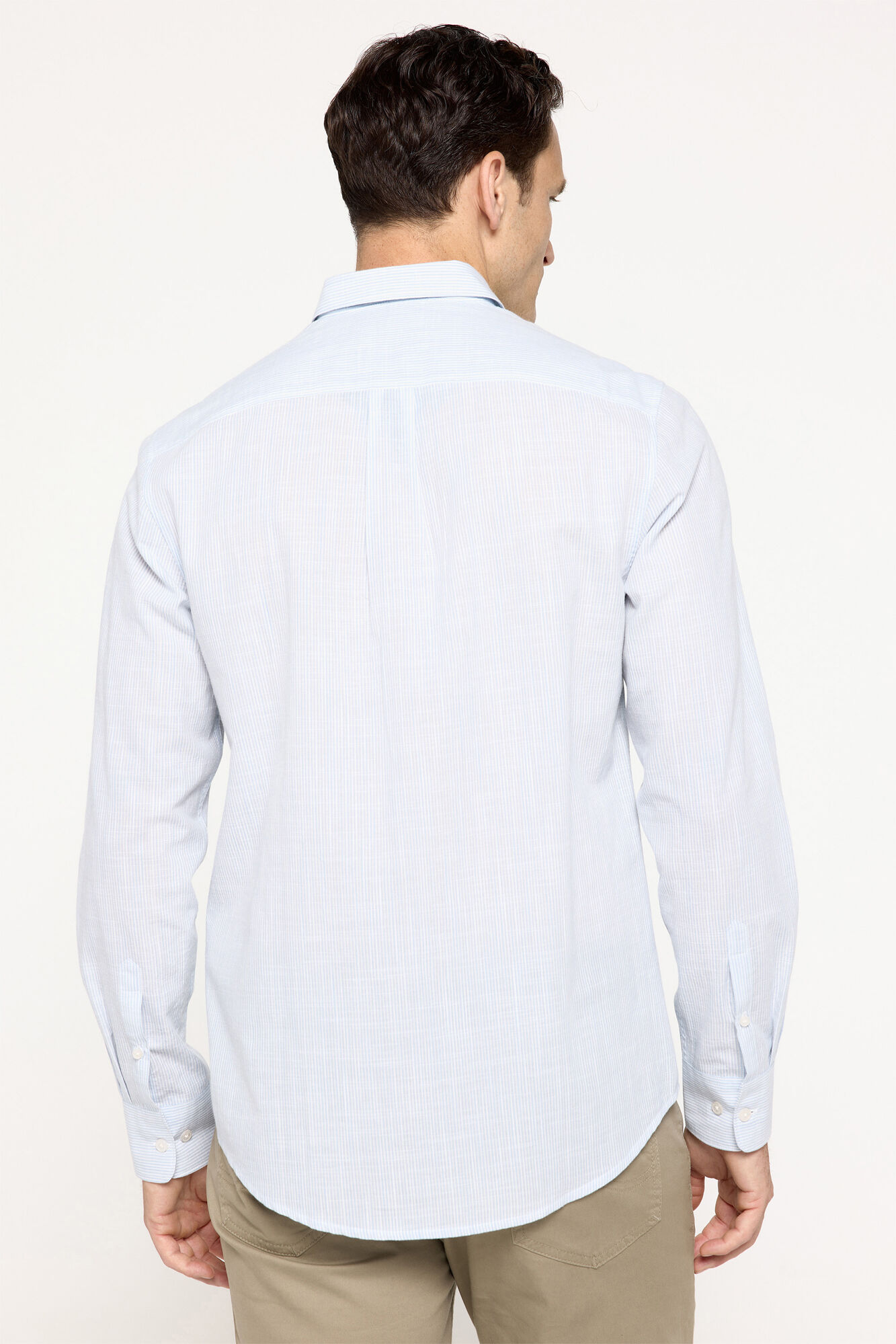 Milano Camisa slub rayas Azul