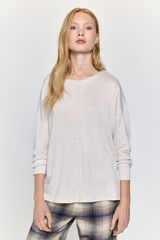 Milano Playera de cuello redondo y manga larga de soft touch Beige