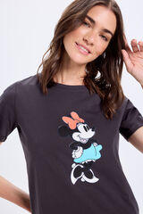 Milano Playera con efecto lavado y estampado de Minnie Mouse Negro