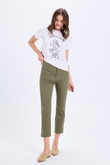 Milano Pantal&oacute;n capri ajustado Kaki Oscuro