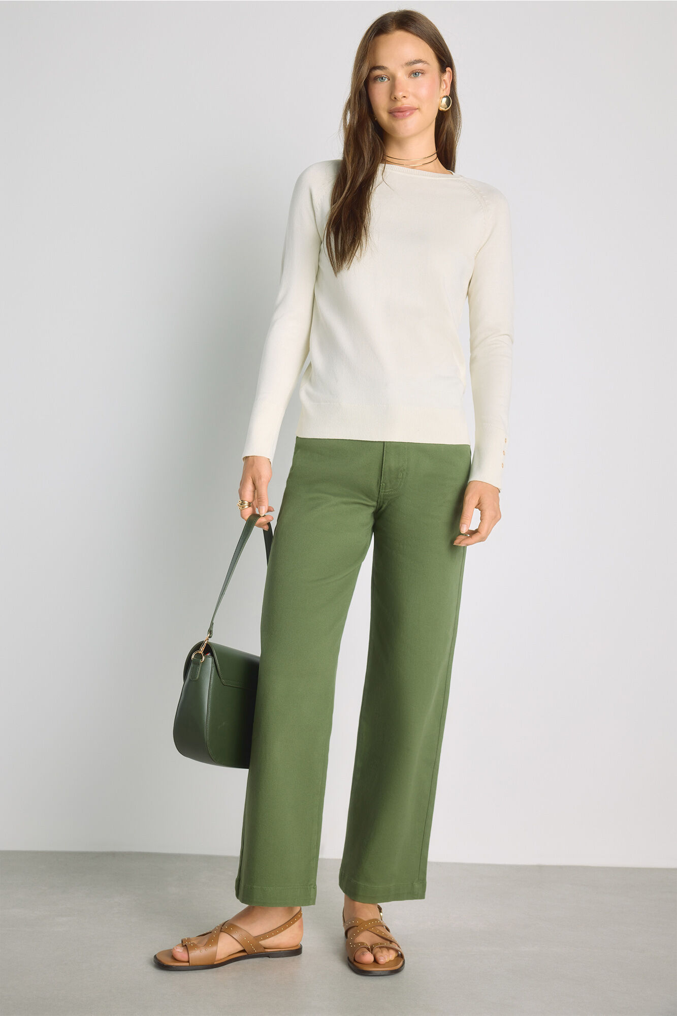 Milano Su&eacute;ter cuello redondo Beige