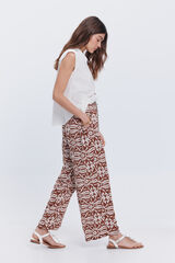 Milano Pantal&oacute;n fluido estampado natural