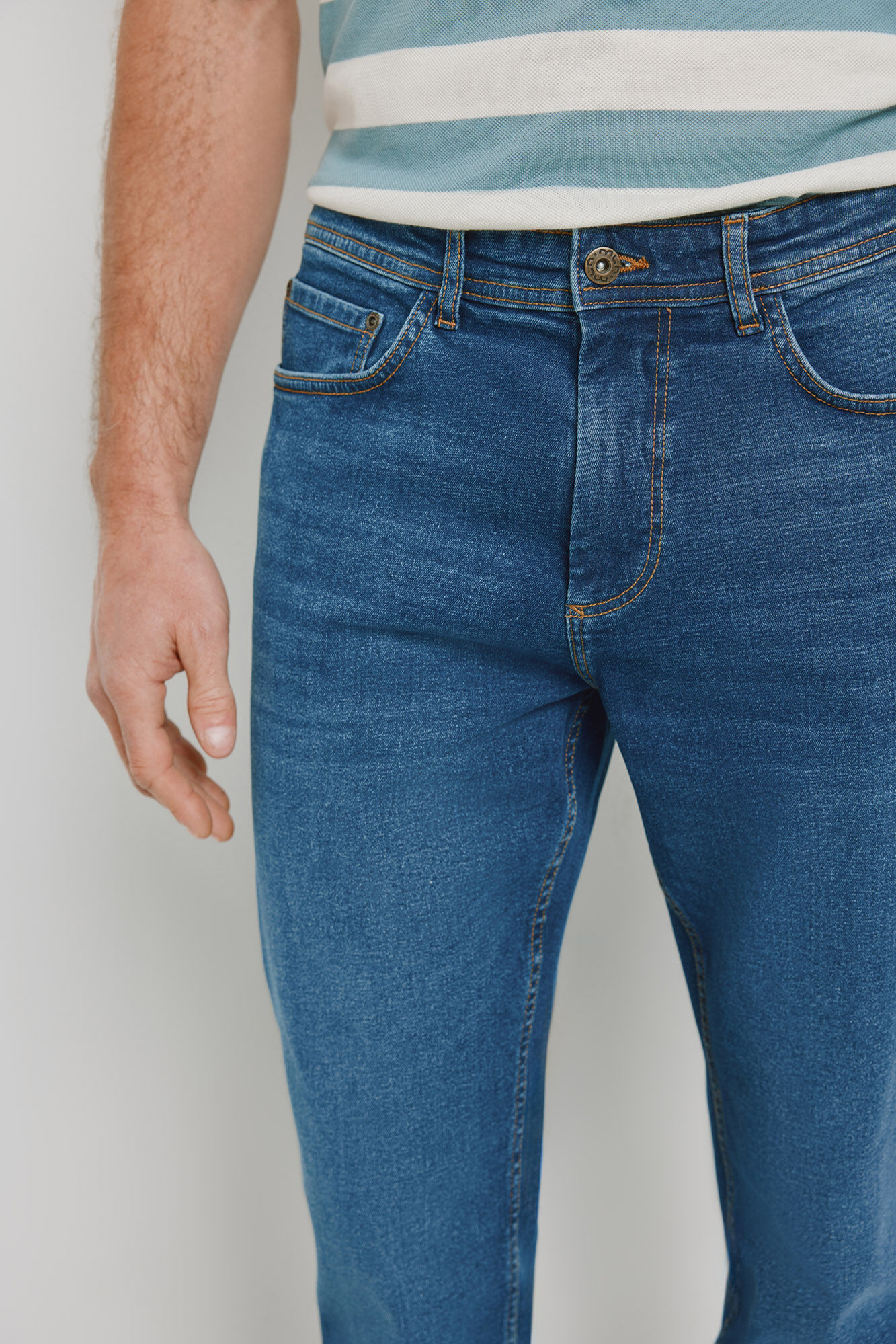 Milano Pantal&oacute;n de mezclilla regular fit Azul