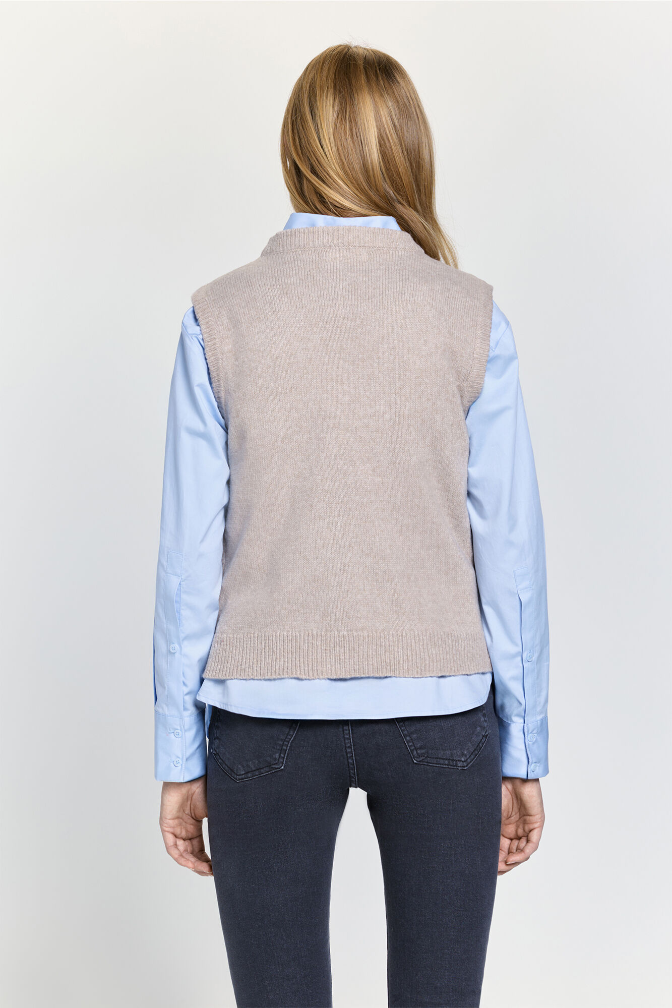 Milano Chaleco de punto tejido Beige
