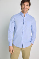 Milano Camisa lisa de manga larga Azul