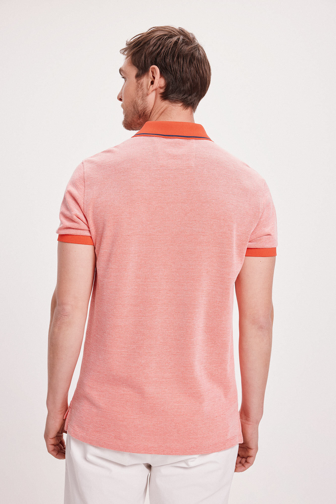 Milano Polo Piqu&eacute; con Bolsillo Rojo/Coral